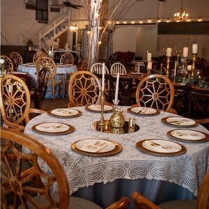 Lace 72"x72" Table Overlay Tablecloth Ivory - Victorian Design